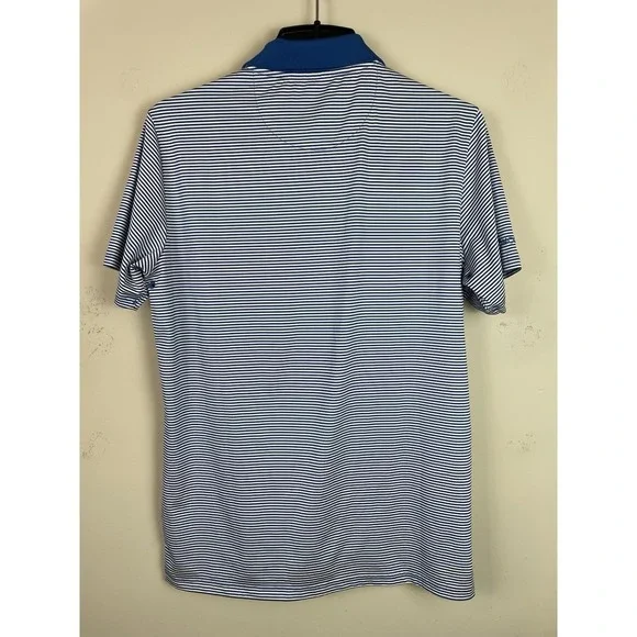 Bonobos Golf Polo Shirt Mens Medium Slim Fit‎ Performance Striped Blue White - Picture 3 of 7